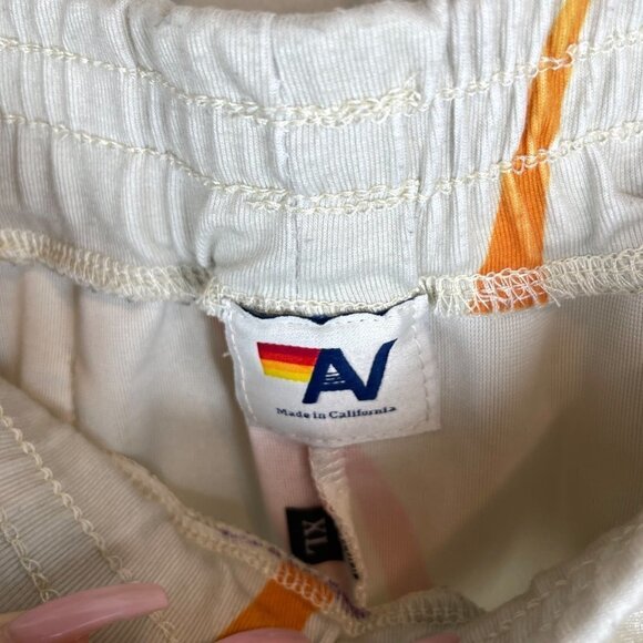 Aviator Nation Lightning Bolt Repeat Velvet Shorts Cream Multicolor Size XL - Picture 4 of 5